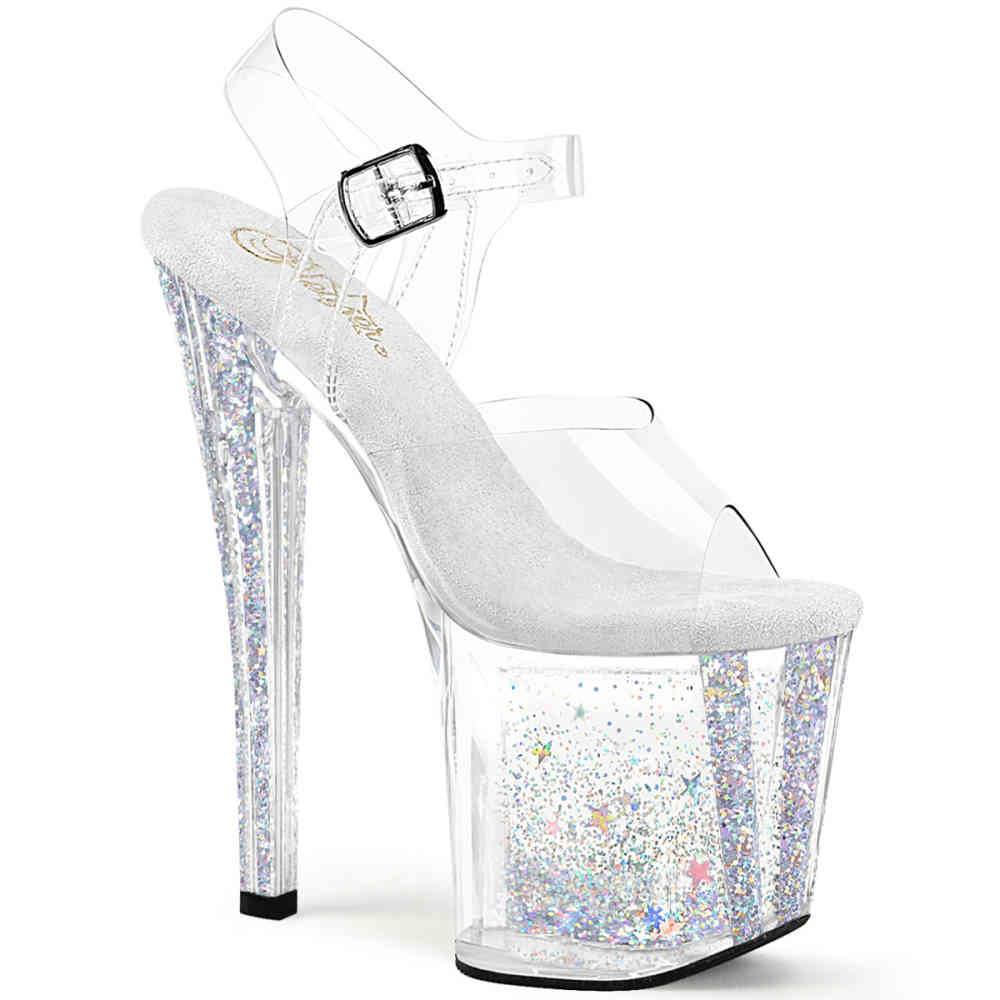 Pleaser - ENCHANT708AQUA04 KnöchelriemenSandale, Poledance Schuhe - Transparent Product image
